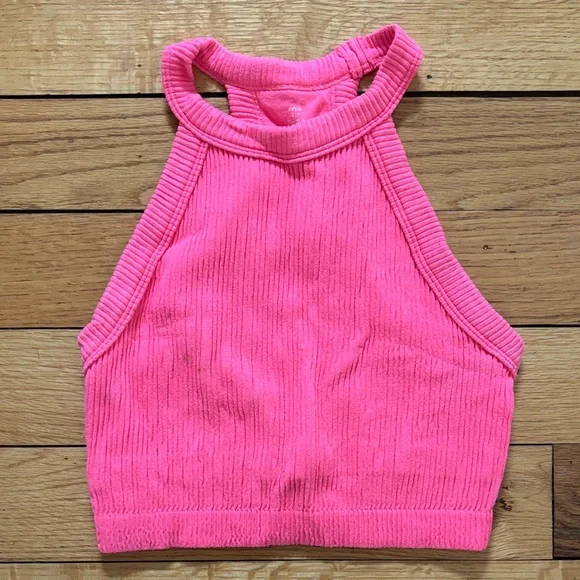 Aerie Bright Pink Ribbed Top - Picture 1 of 2